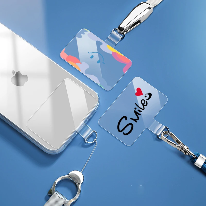 Unbreakable Strong Clear Phone Tether Tab Phone Case Lanyard with Metal Ring Universal Crossbody Patch Phone Lanyard Holder