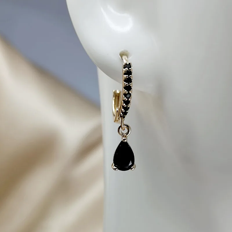 Luxury Gold-Plated Zircon Water Drop Earrings Set