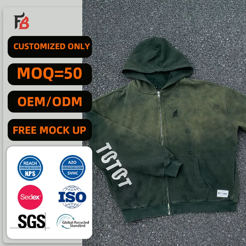 Custom Vintage Drop Shoulder Oversized Acid Wash Boxy Fit Hoodies Wholesale-acid-wash-hoodie