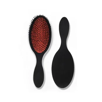 GlamorDove Black Cushion Oval Plastic Paddle Detangling Brush Loop Wig Hair Extension Brush