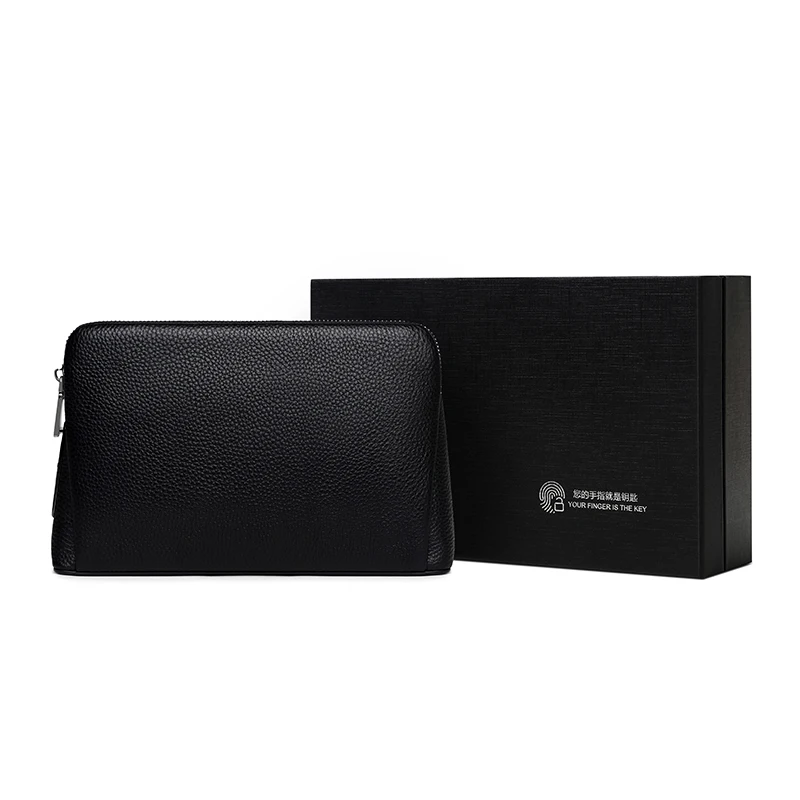 Classic Style Anti-theft Fingerprint Lock Oxford Soft Bag Waterproof Man Office Leather Purses and Handbags Briefcase