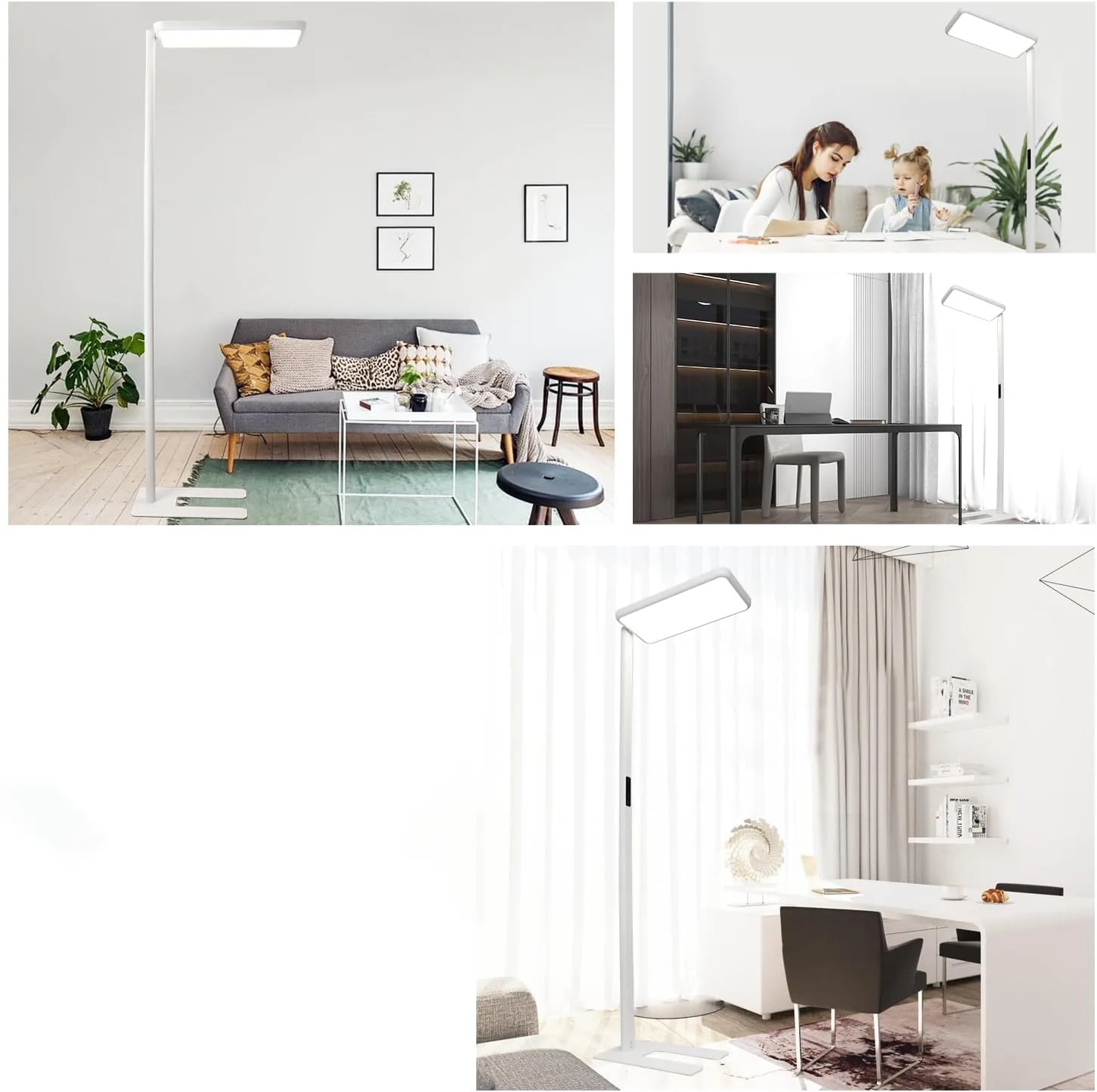 Touch Dimmable LED Table Standing Light Study  Reading Full Spectrum Eye Protecting Desk Smart Office Work Side Led Floor Lamp