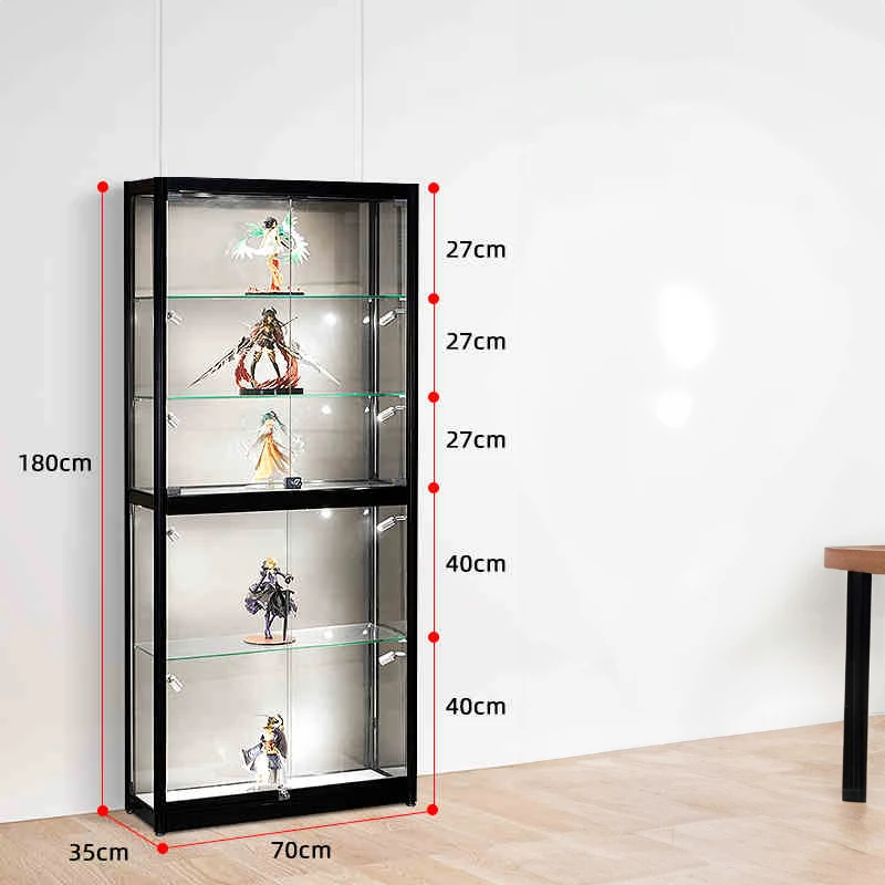 Led Showcase Display LED Illuminated Lockable Display Showcase - Tempered Glass
