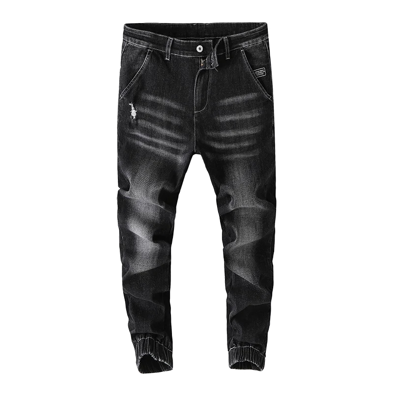Oem Black Plus Size Narrow Bottom Jeans 