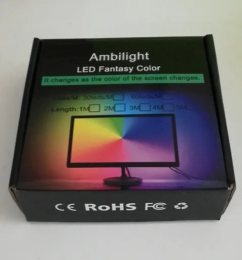 5v Usb Ambibox Led Strip Kit With Ws2812b Rgb 5050 Smd For Hdtv Tv ...