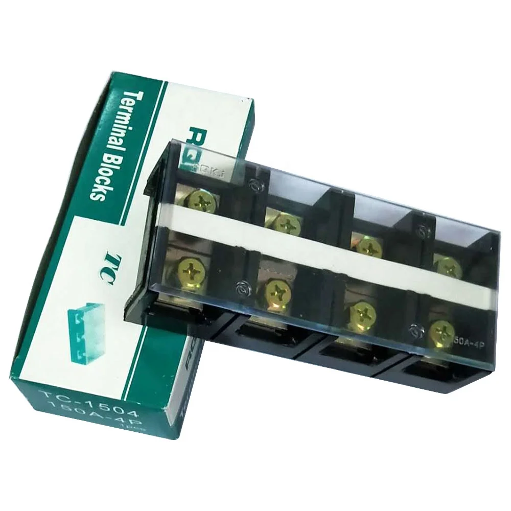 1 Pack Sscon Dual Rows Terminal Block 4 Position 600V 150A Large Current Screw Terminal Strip TC-1504 
