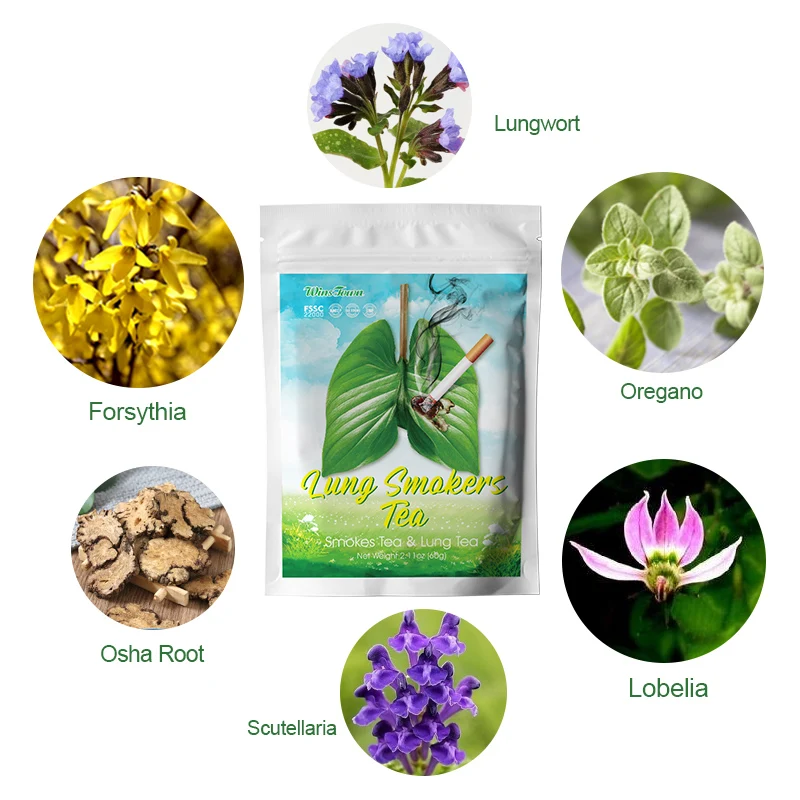 Winstown  Lung Smokers Tea Cleansing Quit Smoking Teabag Private Label Chinese Herbal  Lung Detox Tea