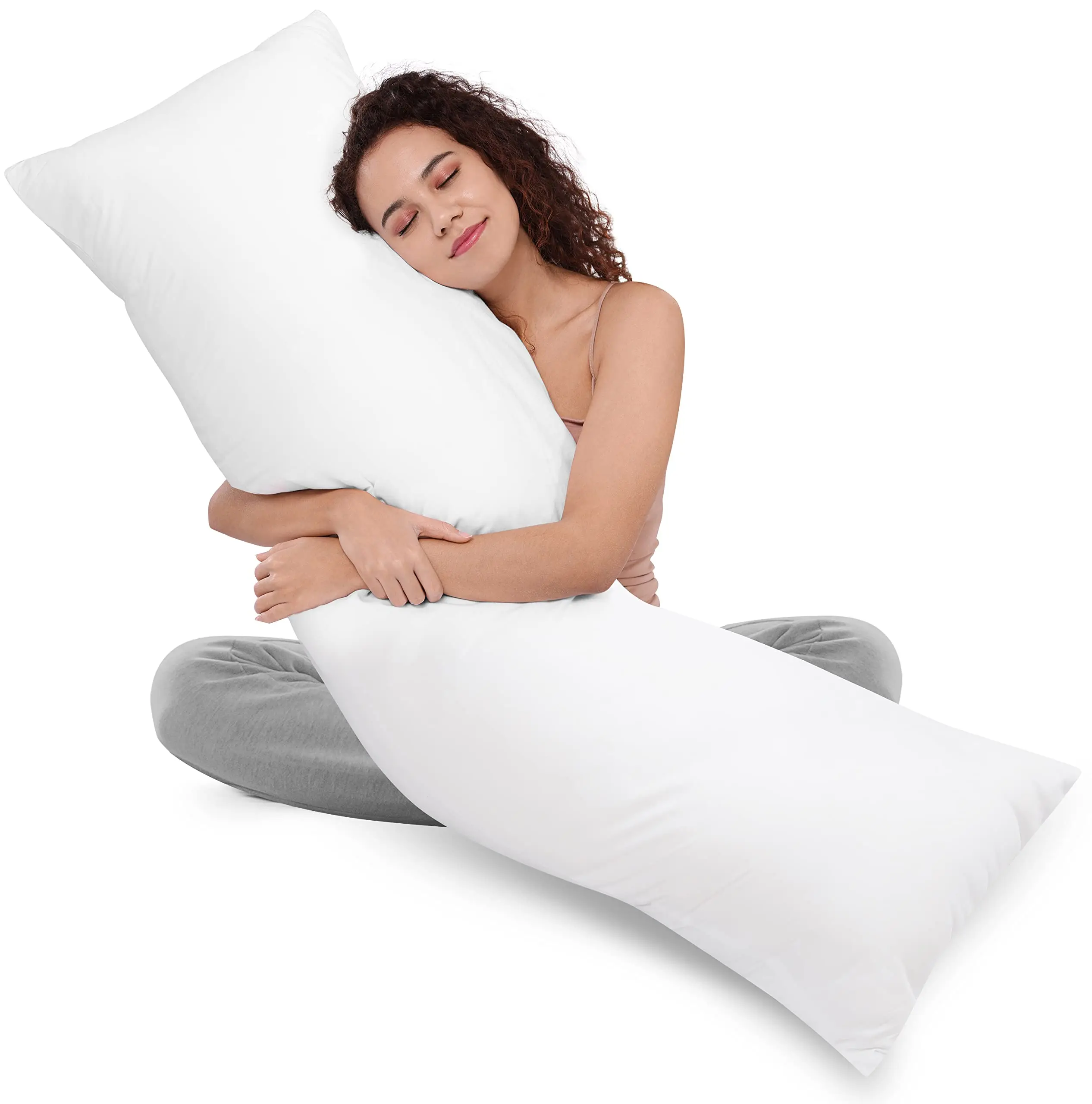 Full Body Pillow for Adults (White, 20 X 54 Inch),Long Pillow for Sleeping,  Large Pillow Insert for Side Sleepers