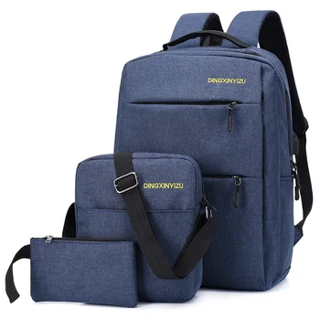 Power Bank Laptop Shoulder Backpack Set New Fashion School 3In1 Backpack