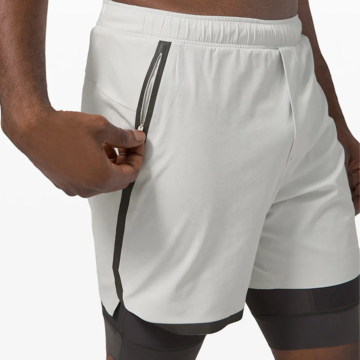 Wholesale Lined Double Layer Athletic Sports Nylon 5 Inch Workout Training 2 in 1 Mens Gym Shorts for Men