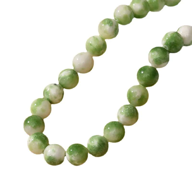 Brins De Perles De Pierres Précieuses De Jade Persan Teint Naturel Ronde Vert De Mer