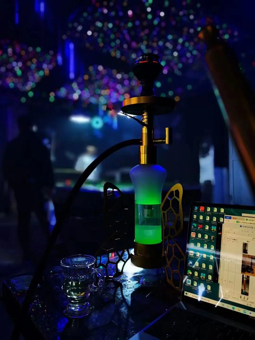 Hookah Snake Model Full Set Metal and Resin Base with Colors LED Light Shisha Snake Set
