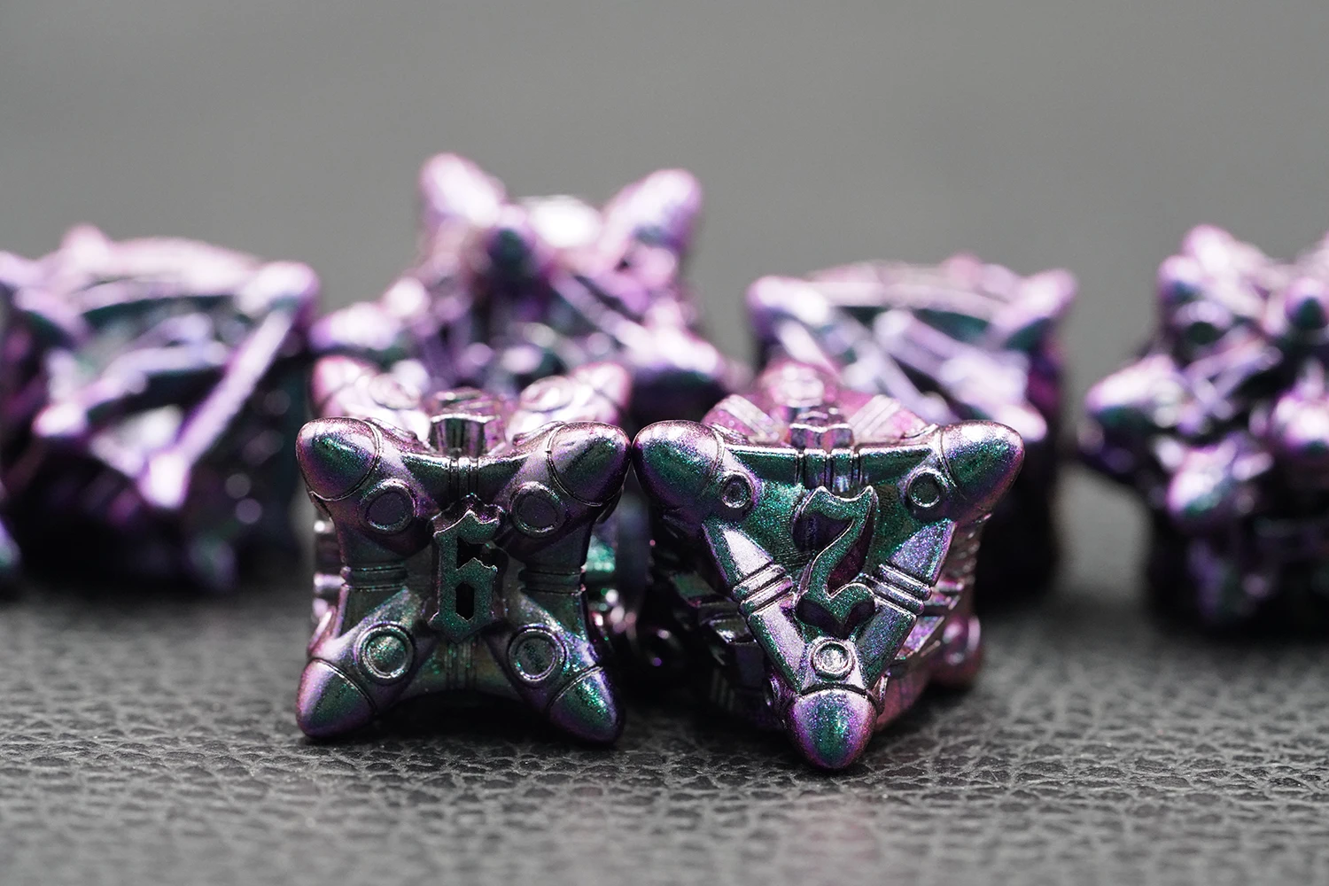Purple Metal Dice Zinc Alloy Dnd Rpg Custom Digital Metal Polyhedral Standard Size Rocket Dice details
