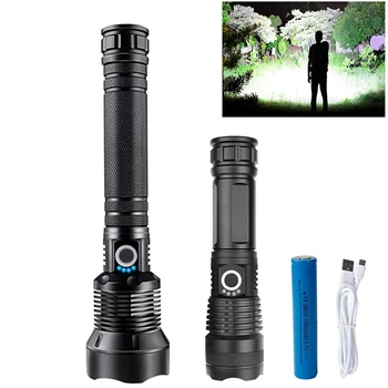 powerful 10W 10000 lumens 5Modes Waterproof Camping outdoor Tactical Torch flash light LED USB Rechargeable flashlights
