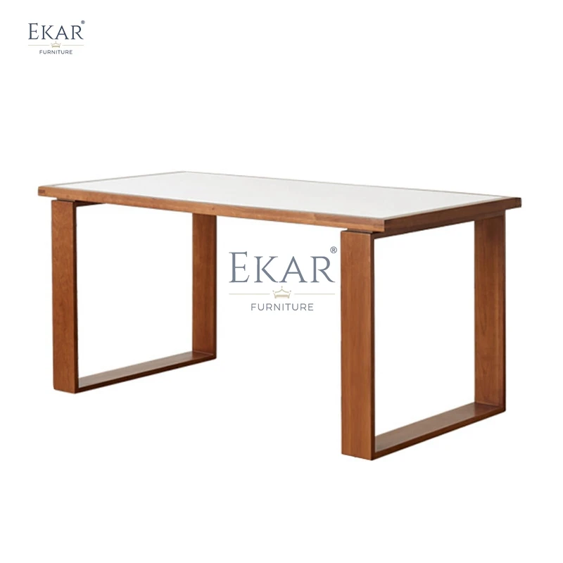 product new design ekar solid wood slate rectangular dining table kitchen dining table set 4 chairs-66