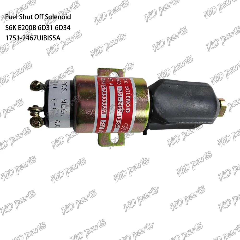 S6k E200b 6d31 6d34 Fuel Shut Off Solenoid 24v 1751-2467uibis5a ...