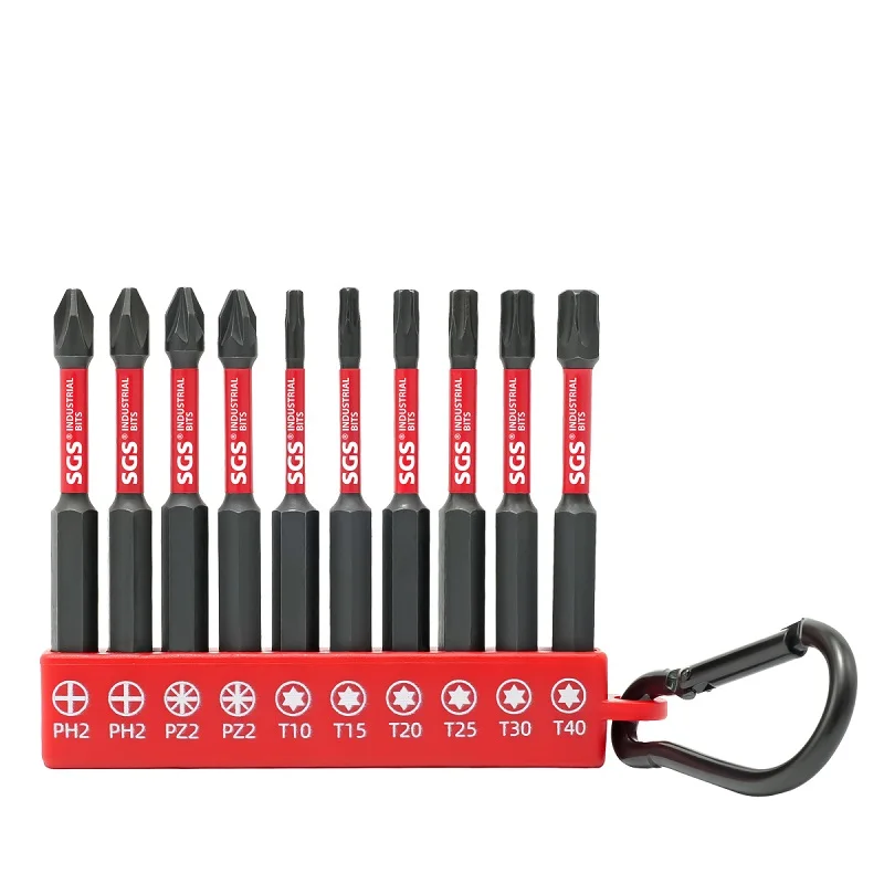 MOYOTEC 10PCS Impact Screwdriver Bit Set 1/4 PHILLIPS POZI Torx Screwdriver Bit Keychain with Storag