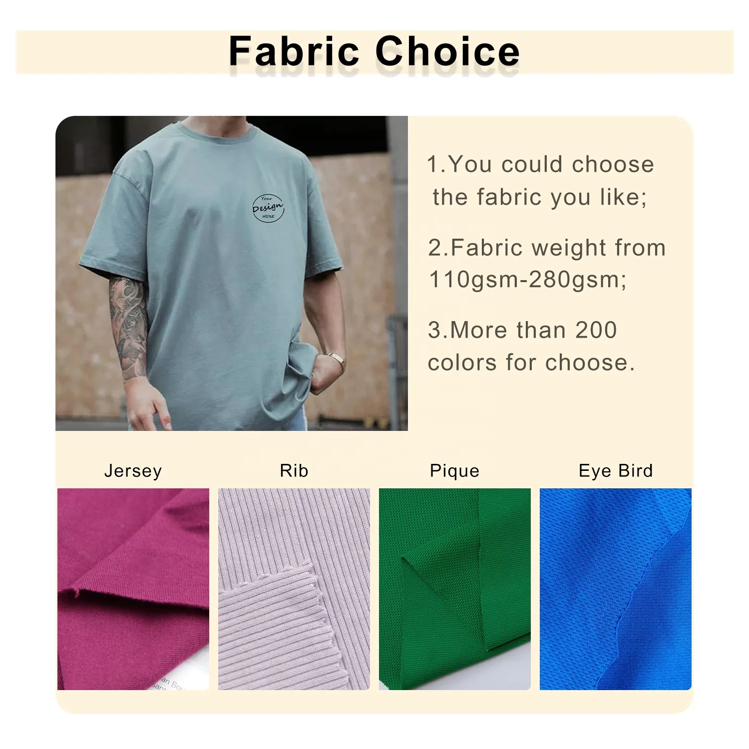 JL18B Oversized T Shirt Heavy Weight Men’s T-Shirts Blank Puff Printing Black White Bulk Graphic White T Shirts