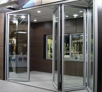 EX-factory Commercial office partition safety tempered frameless  interior glass folding doors