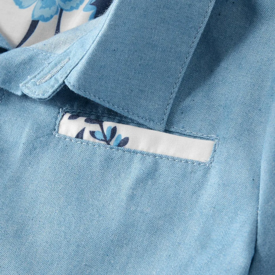 Lyc-4645 летнее женское богемное платье свободного кроя одежда для всей семьи, платье с воланом для мам и дочек платье без рукавов из джинсовой ткани», «папа», «сын», топы