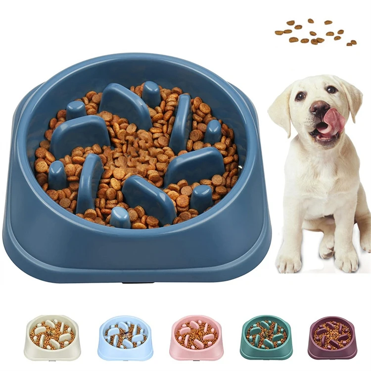 New Slow Down Eating Pet Dog Puzzle Food Bowl Feeder Silicone Pet Bowl