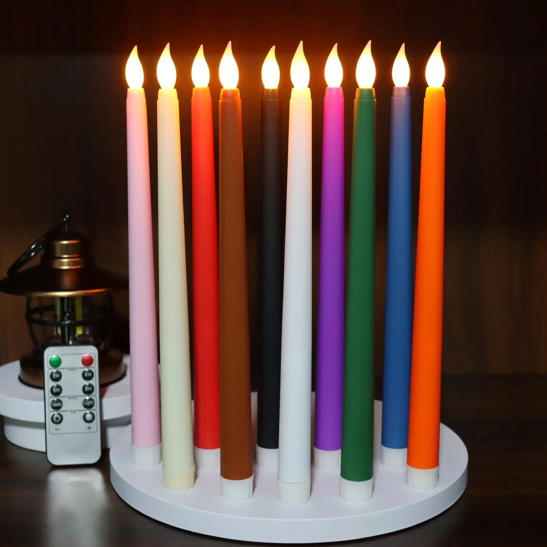 Resup Fake Flameless Flickering 3D Wick LED Taper Candles Battery ...