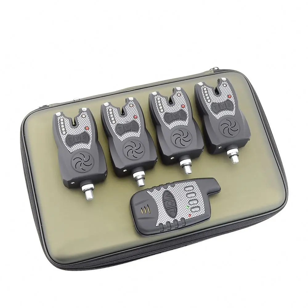 Wireless Fishing Bite Alarm Set with Range test Function 1+4 Carp Fishing Alarm and Receiver