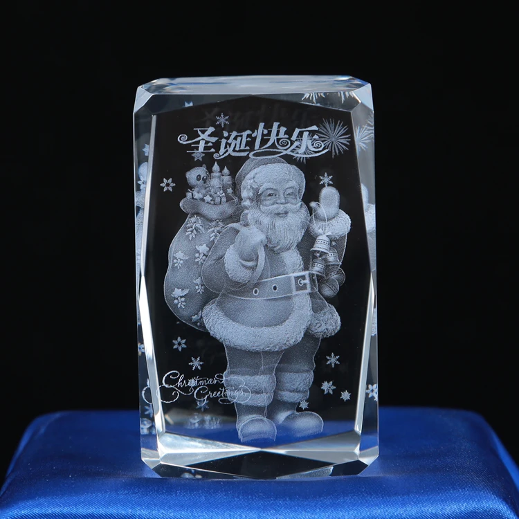 New Design Merry Christmas K9 Crystal Glass Gifts For Decoration Gifts