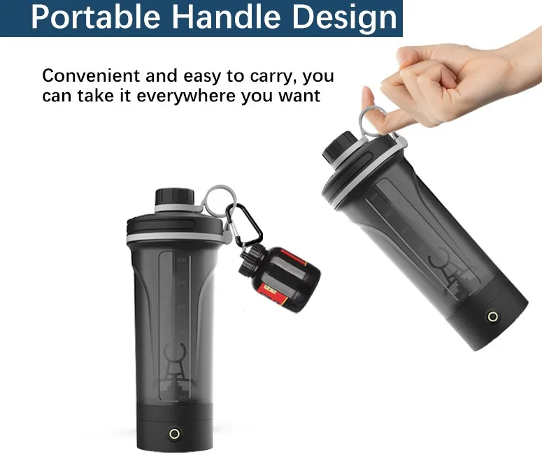 Usb Detachable Bottom Totally Dishwasher Safe Gym Shaker Bottle Blender