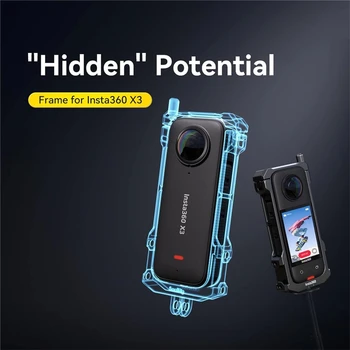 SmallRig Aluminum Frame Cage for Insta360 X3, Protective Case for Insta 360 X3, with 1/4" Threads, Cold Shoe Mount, Folding detail image