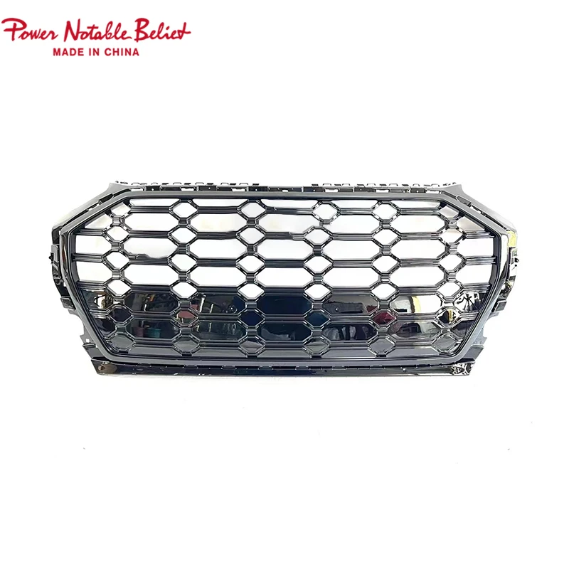 車Q5 SQ5クロームブラックハニカムメッシュグリルRSQ5スタイル
