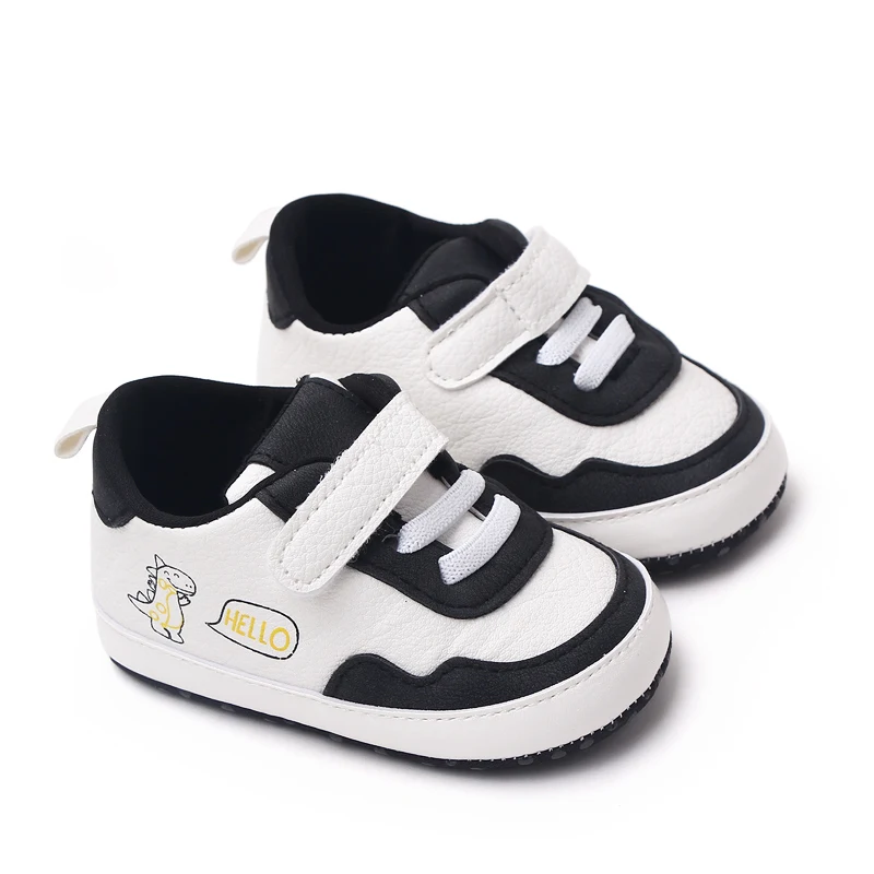 Leather Matching Color Cartoon Dinosaur Baby Soft Sole Fashion Casual Toddler Shoes supplier