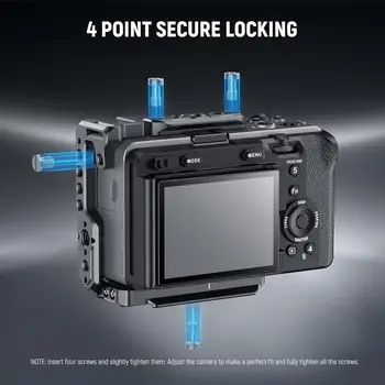 NEEWER FX3 FX30 Half Cage for Sony FX3 FX30 Camera, Aluminum Video Rig with NATO Rail, 3/8" ARRI, 1/4" Threads, Cold Shoe, Arca detail image