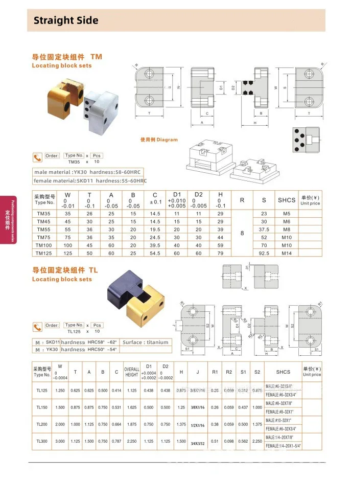 Dme Side Lock Square Auxiliary Positioning Piece Of Titanium Coating ...