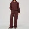 Set di pantaloni lunghi rosso vino
