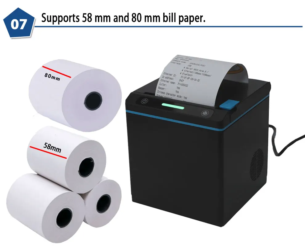 Wireless 80mm Thermal Pos Printer For Retail & Restaurant