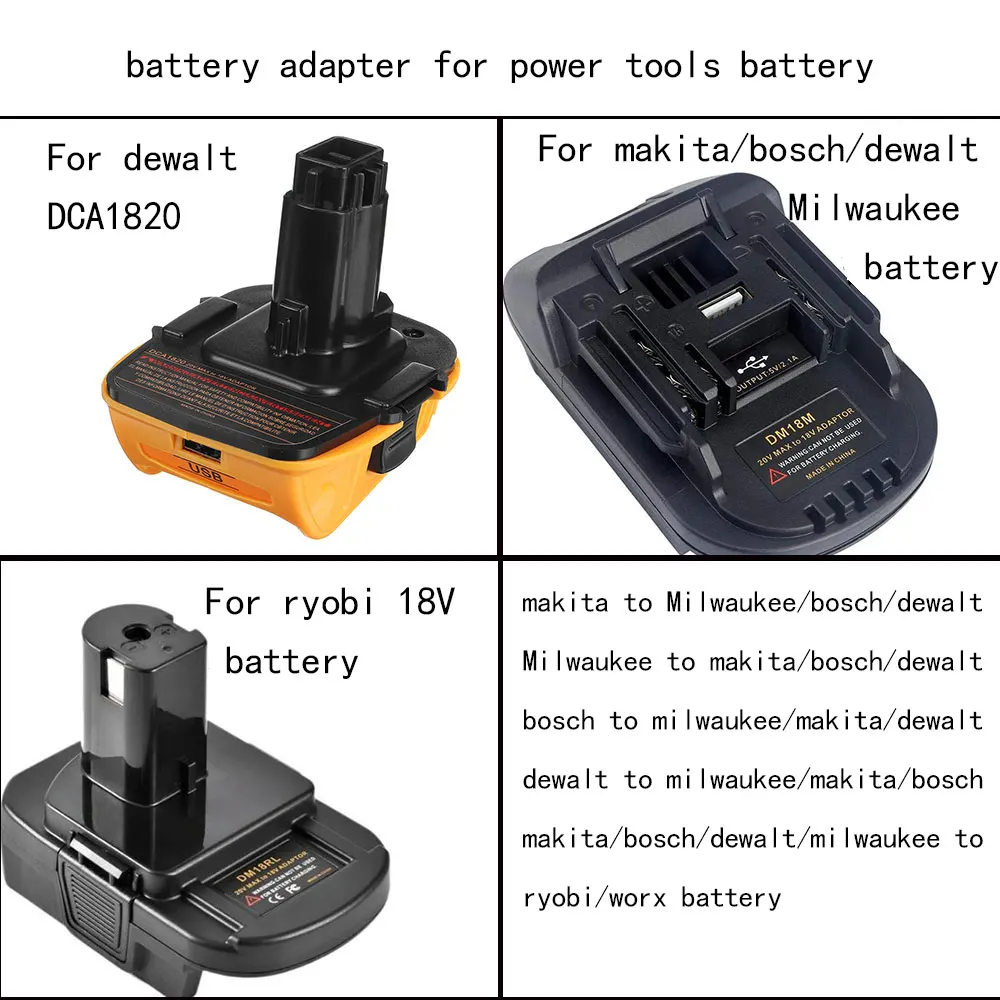 Battery Adapters For Makita/Bosch/Milwaukee/Dewalt/Black&Decker