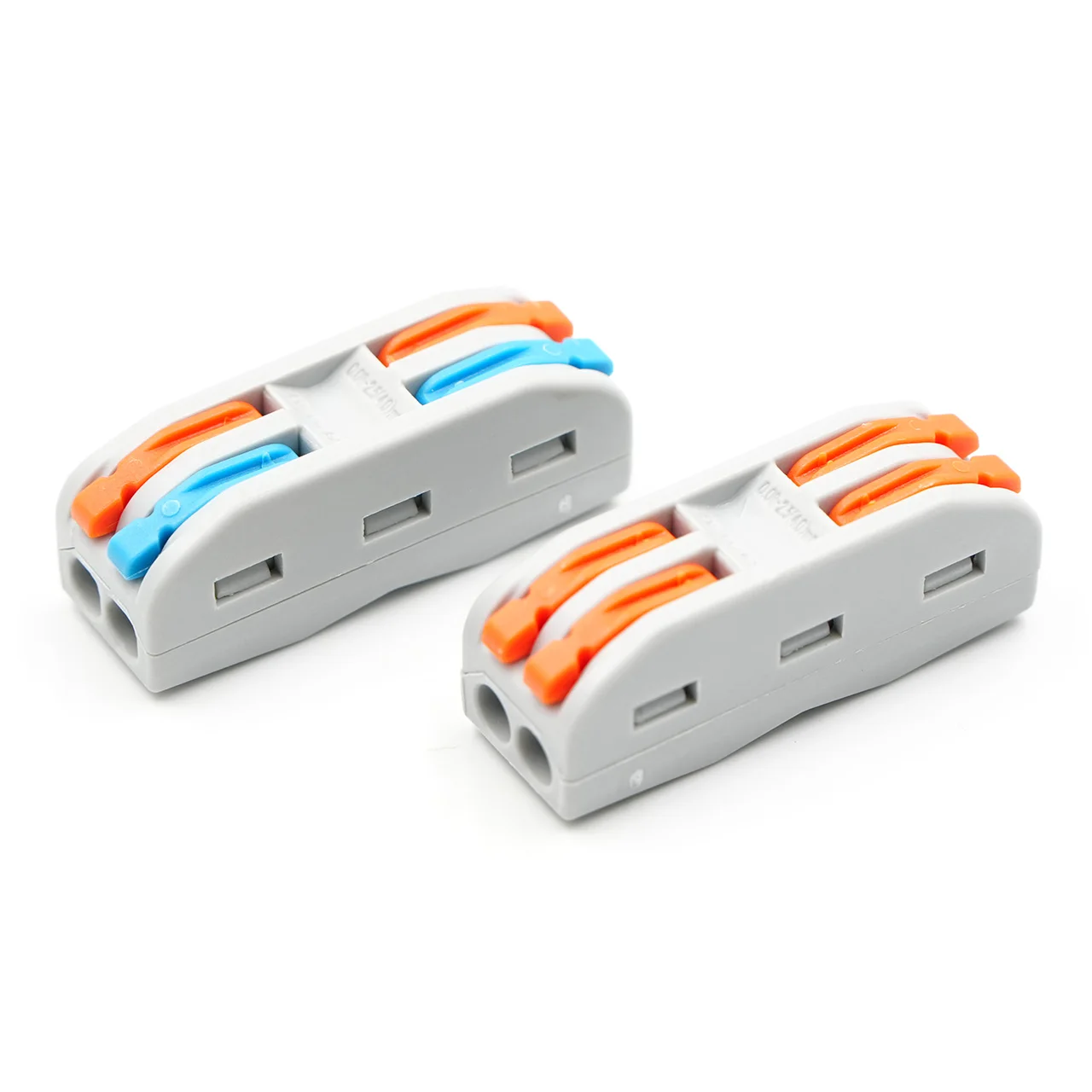 Compact QPCT-2-2 Universal Wire Splitter Terminal Block 2-Pin Copper LED Lamp Push-In Conductor Compact Wiring Cable Power