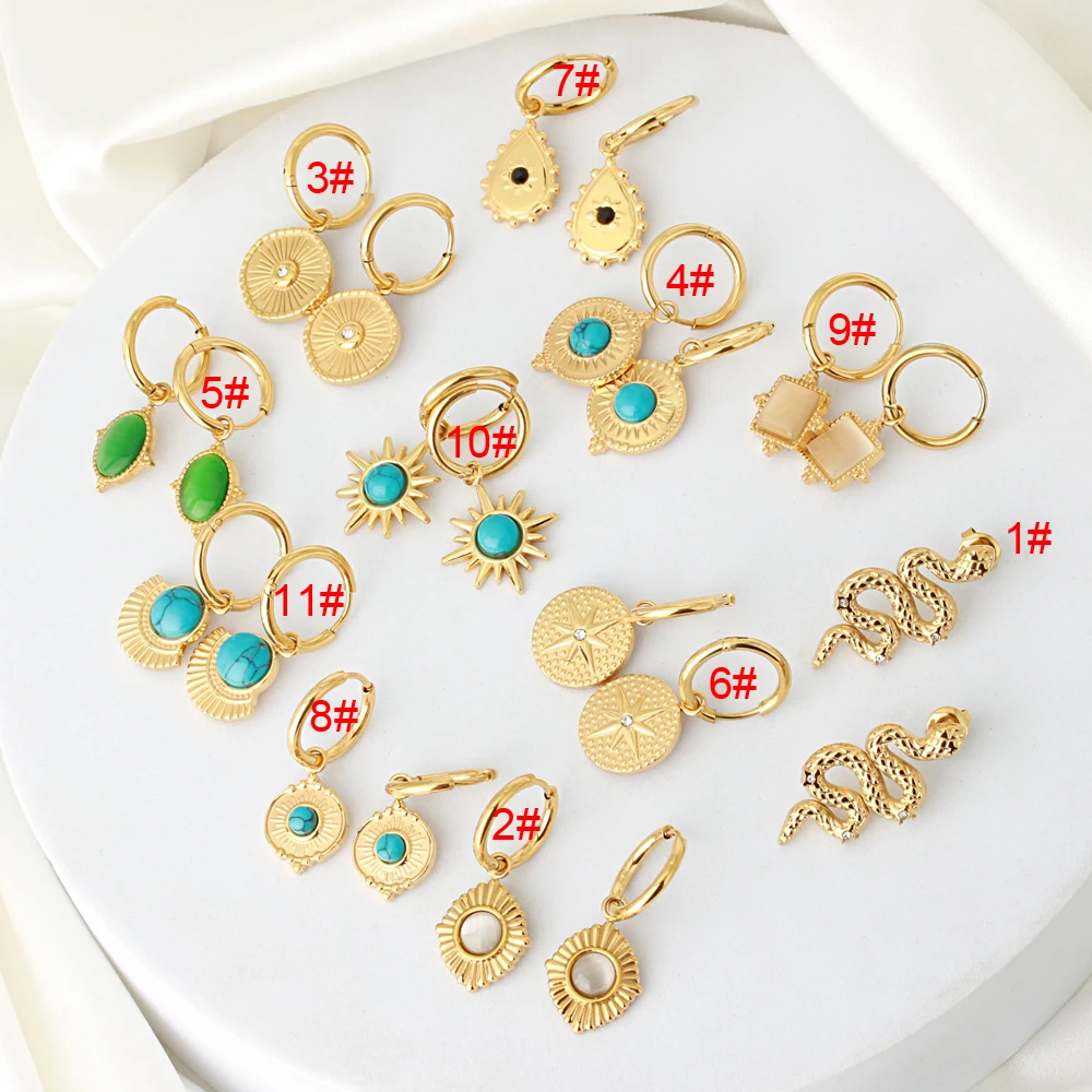 Wholesales Statement Designer Gold Plated Dangle Drop Huggies Earring