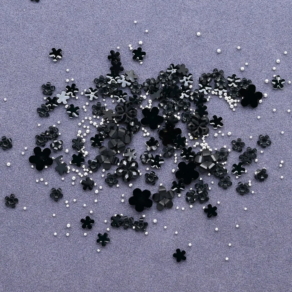 Акриловые цветы подвески для дизайна ногтей металлические бусины жемчужный дизайн милые 3D Подвески украшения маникюра со