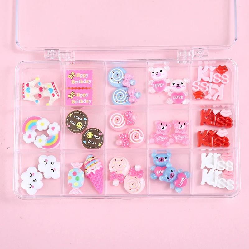 2022 Trendy Nail Charms Lollipop Nail Supplies Bear Cat Beauty