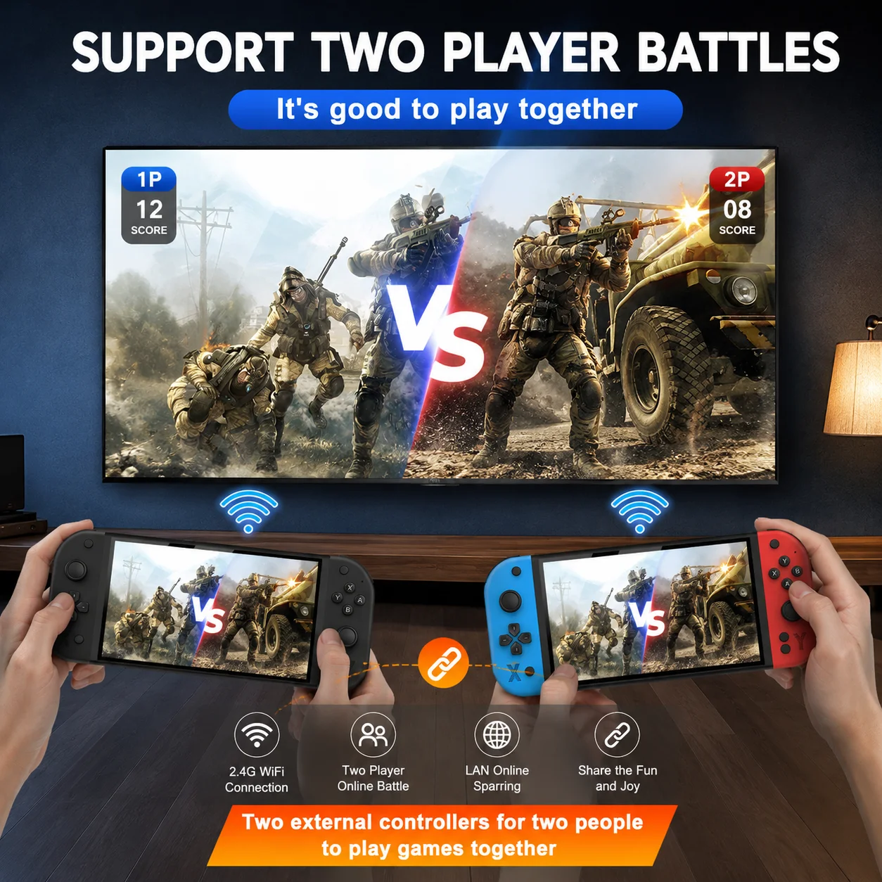 G90 7 Inch IPS Screen Retro Handheld Game Built-in 19,000+ Games Console Linux System with WiFi Connection for Factory Wholesale