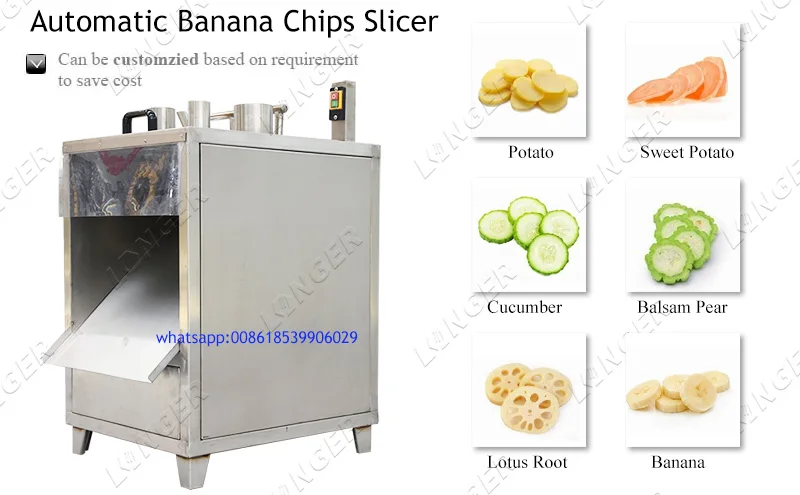 High Efficiency Plantain Chips Cutting Machine Cutter Slicer Philippine Banana Chips Slicing Machine