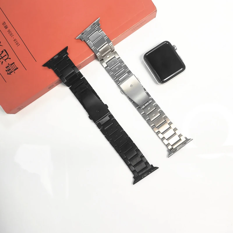 HuaMJ 2023 38 40 42 44 45 49 mm Business Casual Watch Strap Luxury  Stainless Steel Titanium Watch Band for Apple Watch Ultra