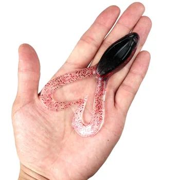 Floating Double-Tail Soft Frog Lure, 11cm 16g Soft Worm Lure, Bass Fishing Kit for Black Pit, Foreign Trade in Stock – Soft Lure – view 3