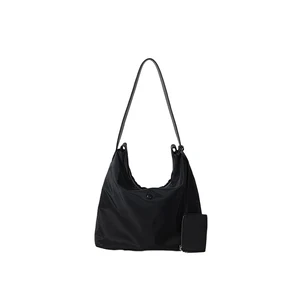 Custom Logo High Quality Popular Nylon Material Soft Zipper Handbag Inner Polyester Women's Shoulder Bags