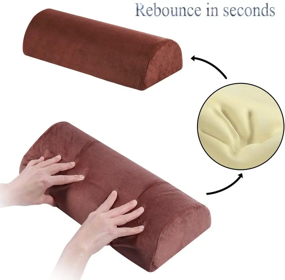 Halfmoon Memory Foam Bolster Pillow For Neck Back Lumbar Spine Knee Pain Relief Buy Memory