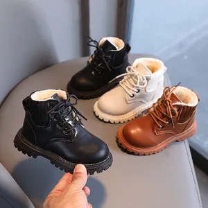 Wholesale Western Baby Soft Winter Shoes Fashionable Warm Boots for Kids Customized British Styles Children's Boot Ankle Shoe