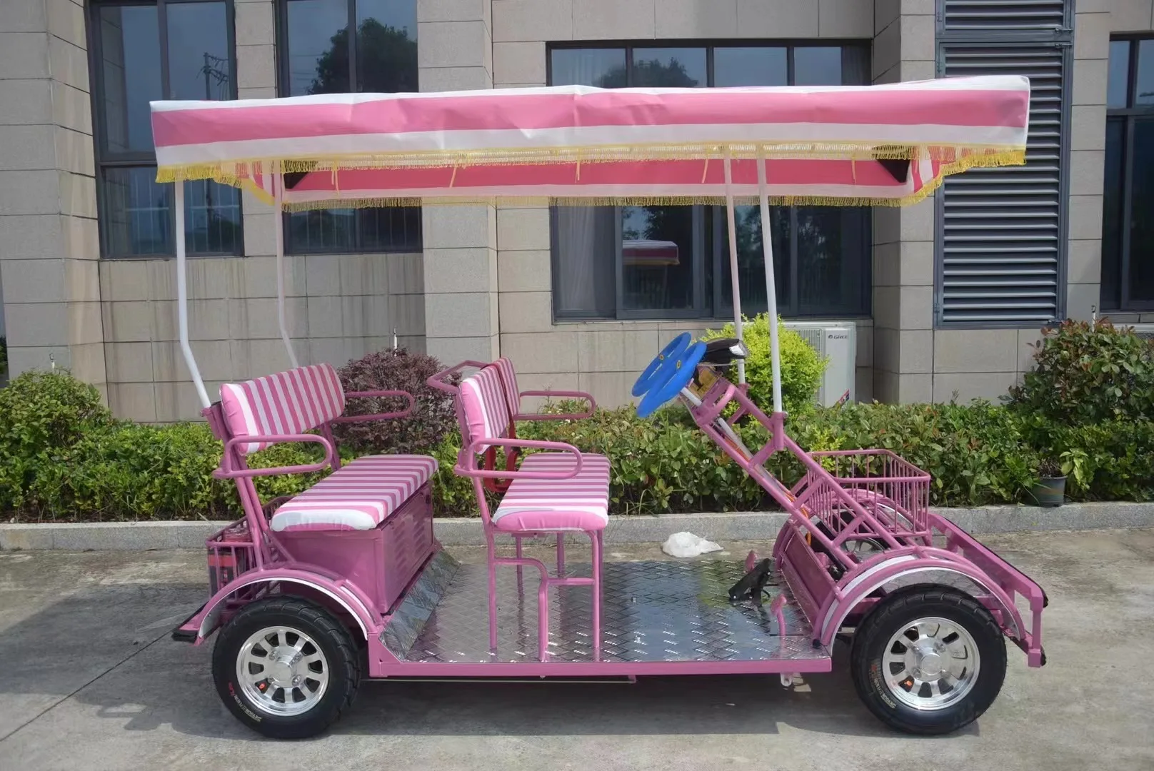 All Kinds of Color Sightseeing 4 Wheel Bike Pure Electric Assisted 4 Persons  6 Seats  Family Style SURREY BIKE