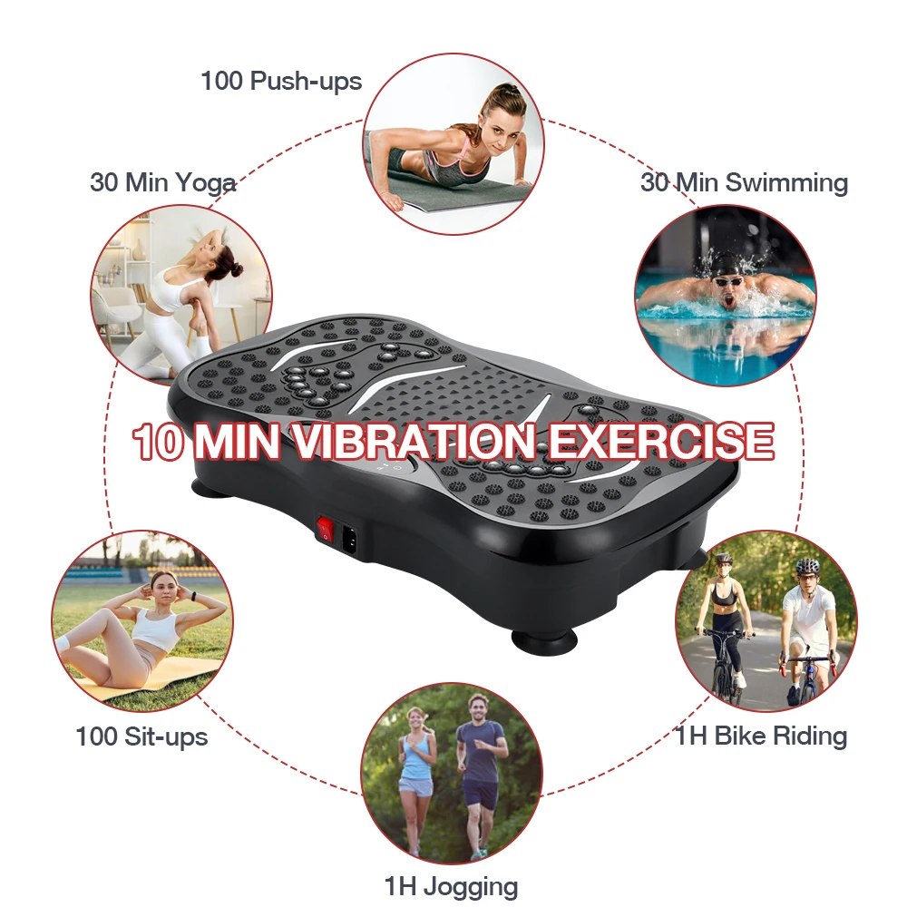 Home Use Vibration Plate Exercise Machine  Classic Style Gym Whole Body  With Handle Machine Body Fitness
